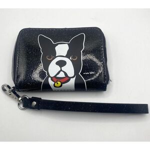 Marc Tetro French Boston Terrier Small Black Wristlet Sparkle Glitter